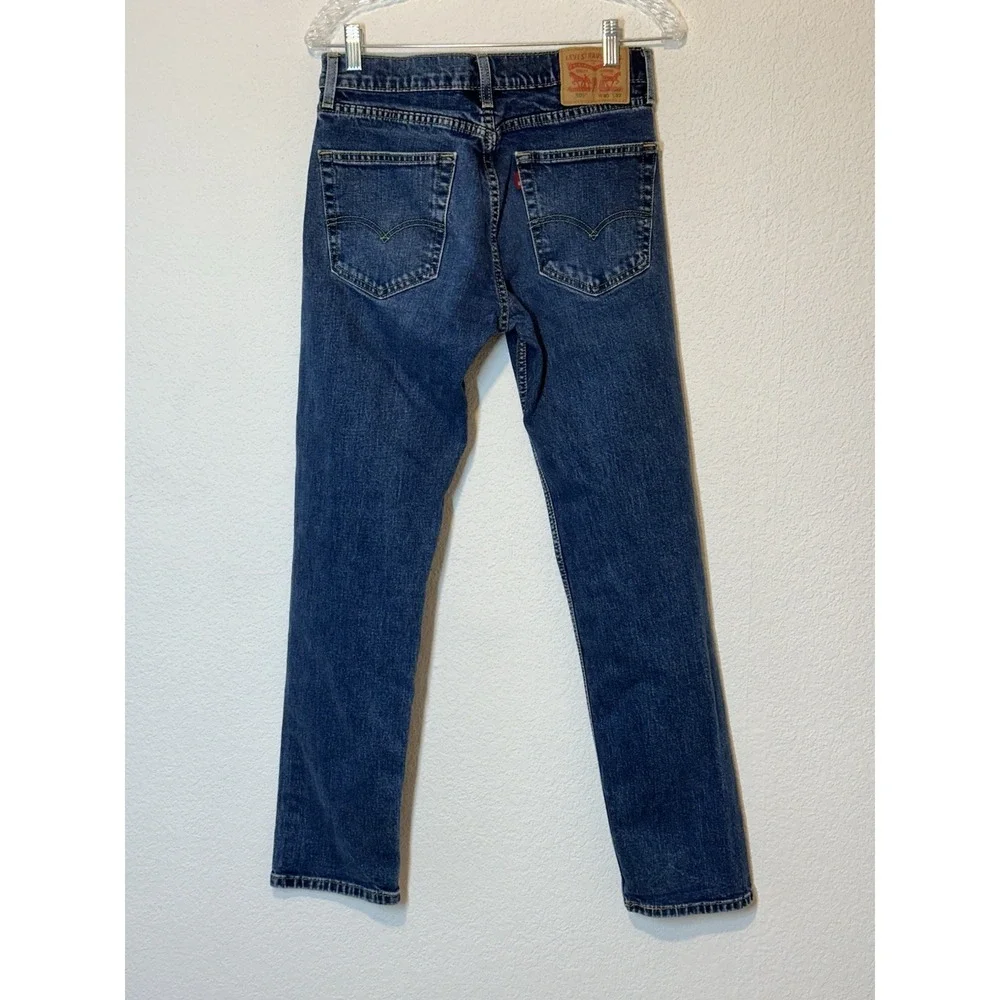 Levis 505 Jeans Mens 30x32 29x30Blue Regular Fit Straight Med Wash Denim Stretch